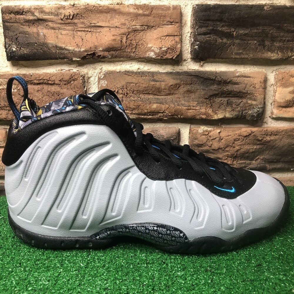 Nike Little Posite One GS "Graffiti" Wolf Grey Blue 644791-009 Size 5.5Y